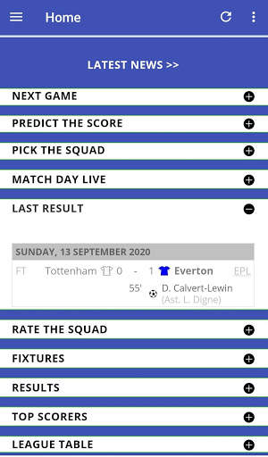 Toffees news screenshot 2