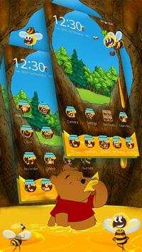 3D Cute Yellow Bear Honey Theme screenshot 2