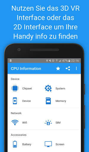 CPU Information : Handy Informationen in 3D VR screenshot 2