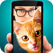 Selfie photo with cat logo
