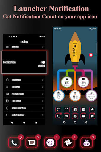 Infographic Launcher - HideApp screenshot 6