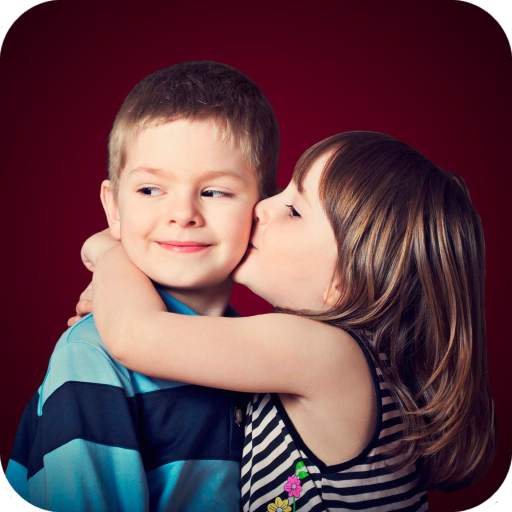 Cute Baby Kiss Full HD Wallpaper 1.08