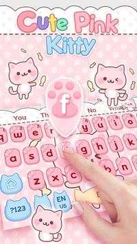 Leuk roze Kitty-toetsenbord screenshot 2