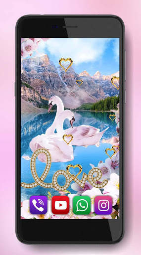 Swans Love Pink Live Wallpaper screenshot 5