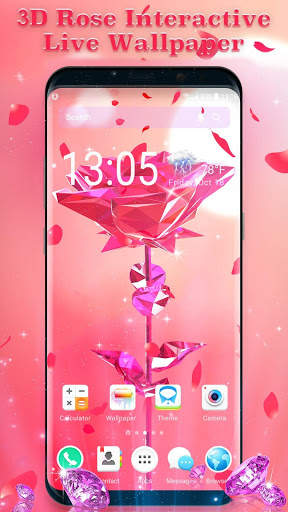 3D Pink Rose Live Wallpaper 1 تصوير الشاشة