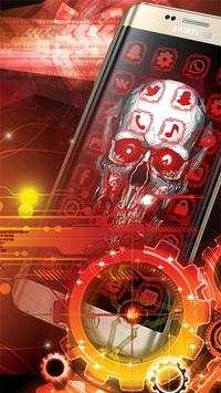 3D Tech Blood Skull Theme screenshot 3