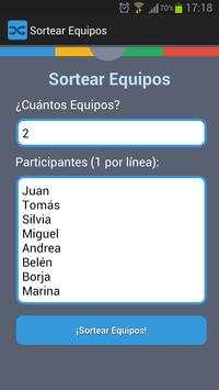 Sortear - Equipos y Premios screenshot 2