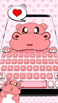 Emoji Keyboard - Cute Hippo Theme screenshot 1
