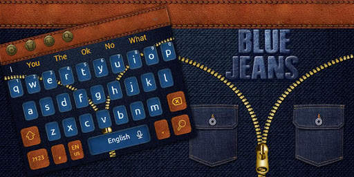 Blue Jeans Gold Zipper Keyboard Theme screenshot 5