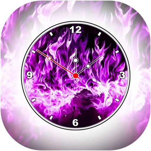 Purple Flame Clock Live Wallpaper icon