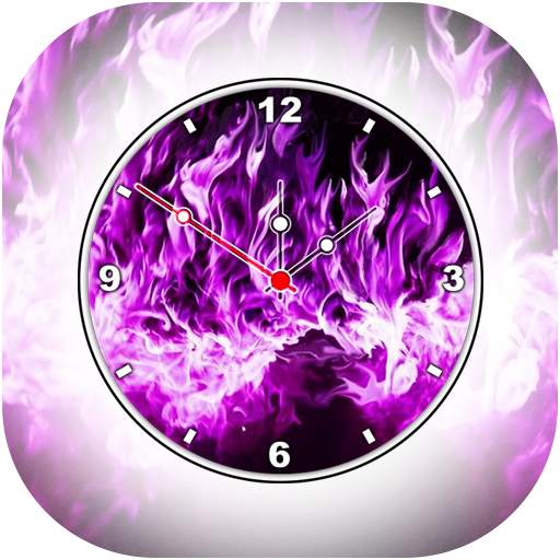 Purple Flame Clock Live Wallpaper 1.4
