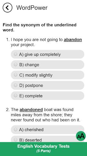 English Vocabulary Tests скриншот 2
