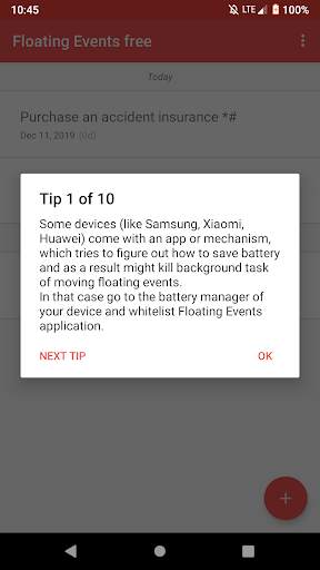 Floating Events Free screenshot 2