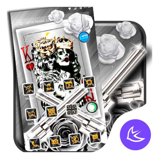 Silver Queen King APUS Launcher theme 84.0.1001