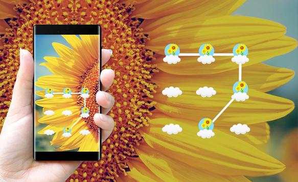 Sunflower APP Lock Theme Flower Pin Lock Screen screenshot 4