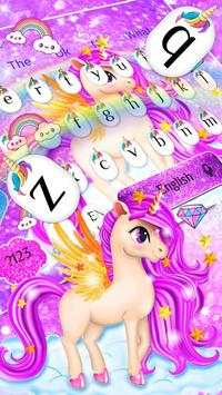 Cute Unicorn Keyboard Theme screenshot 2