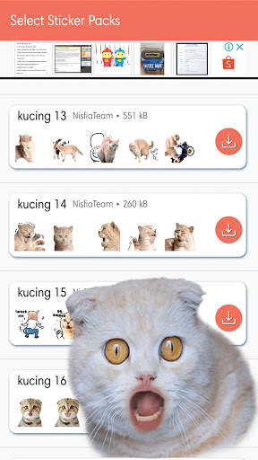 Kucing Lucu Stiker - WAStickerApps screenshot 3