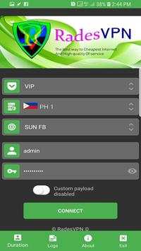 Rades VPN screenshot 2