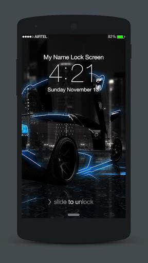 Neon Cars Lock Screen screenshot 3