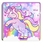 Clavier mignon licorne rose icon