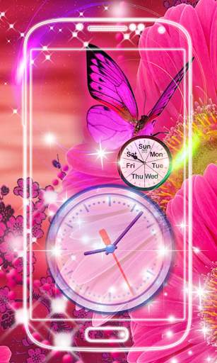 Butterfly Clock live wallpaper screenshot 7