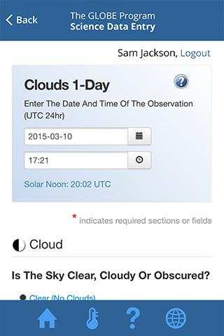 GLOBE Data Entry screenshot 3