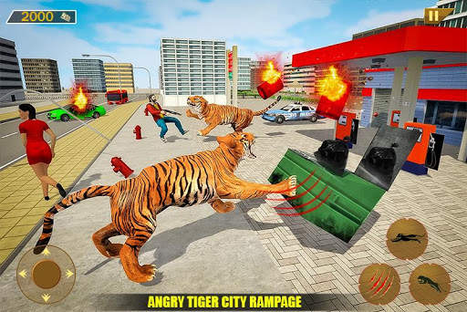 Angry Tiger City Attack: Wild Animal Fighting Game screenshot 1