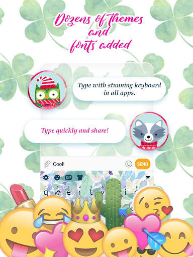 Water Color Leaf Emoji Keyboard Theme screenshot 2