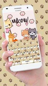 Kawaii Cartoon Cat Keyboard Theme Sweet Little Kit screenshot 3