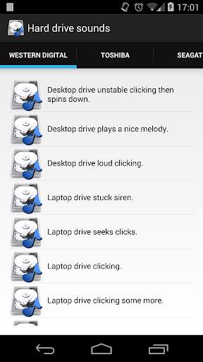 Hard drive sounds screenshot 2