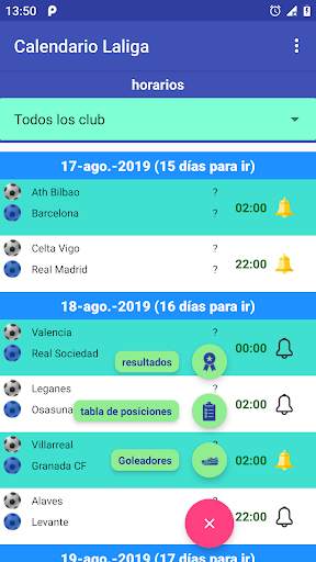 Calendar for La liga screenshot 2