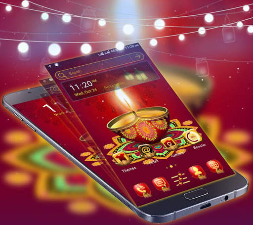 Happy Diwali Launcher Theme 4 تصوير الشاشة