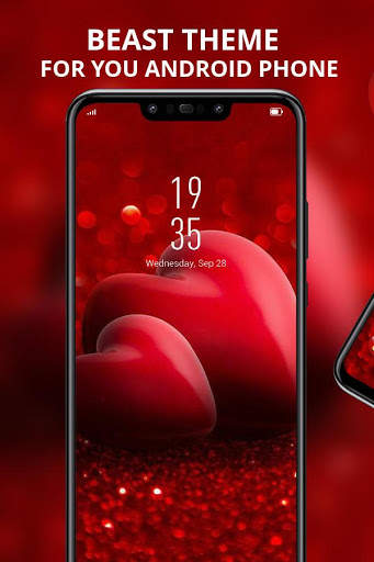 Red shining 3d theme effect love Galaxy M20 screenshot 1