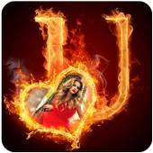 Fire Text Photo Frame 1.0.1