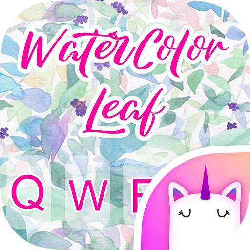 Water Color Leaf Emoji Keyboard Theme 1.0