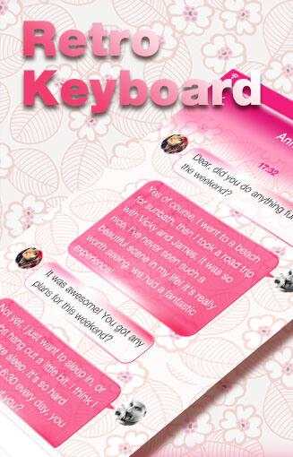 Retro Pink Emoji Keyboard Skin screenshot 5