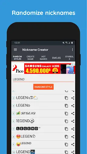 Nickname Creator For FF screenshot 1