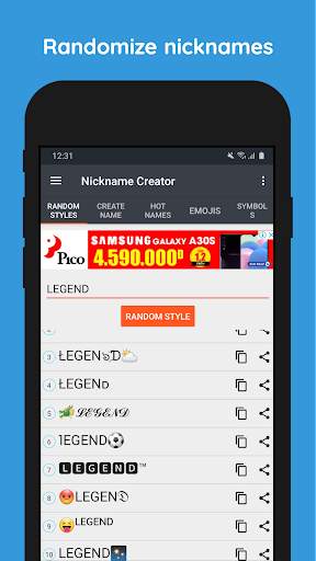 Nickname Creator For FF screenshot 1