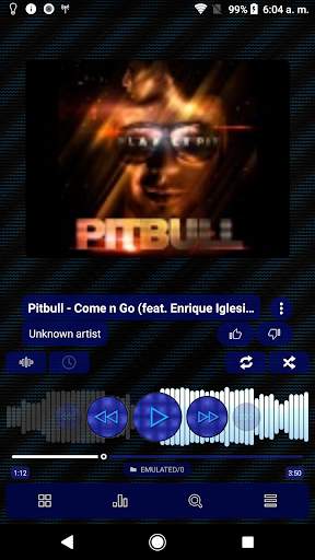 Poweramp v3 skin blue carbon screenshot 1