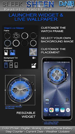 Sleek Sheen HD Watch Face Widget & Live Wallpaper screenshot 3