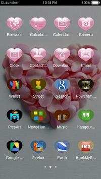 Pink Petals Heart Love Theme screenshot 3