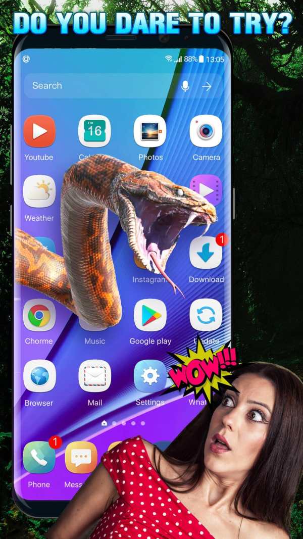 Snake on Screen Live Wallpaper & Launcher Prank screenshot 2