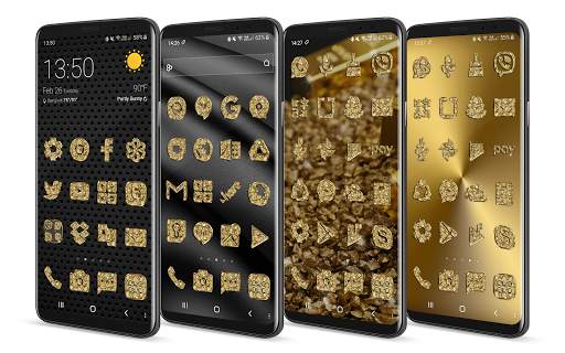 Launcher Theme Gold - Rocks Icon Pack Wallpaper screenshot 1