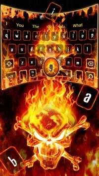Horror Fiery Flame Skull Keyboard screenshot 1