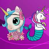 Kawaii Unicorn Cute Coloring Book logo