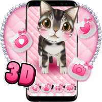 Cute kitty live wallpaper theme logo