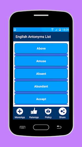 English Antonyms List screenshot 2