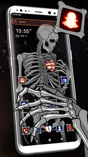 Broken Heart Skeleton Launcher Theme screenshot 1