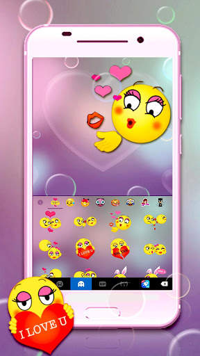 Romantic Bubble Heart Keyboard Theme screenshot 3