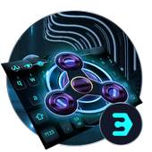 Neon fidget spinner 3D tech keyboard 10001001